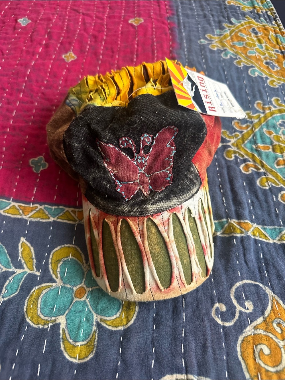 Boho Multicolor Butterfly Patch Women's Hat